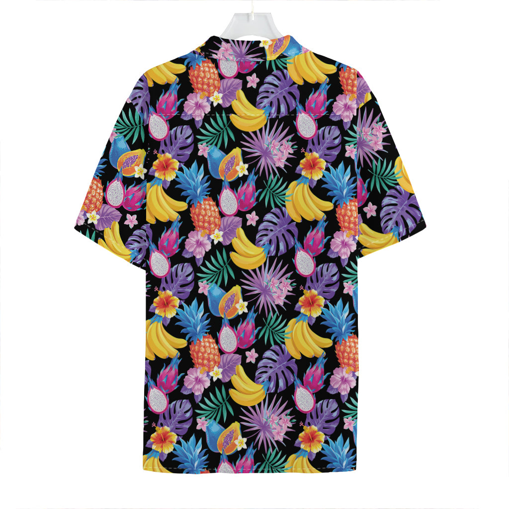 Tropical Palm And Hawaiian Fruits Print Hawaiian Shirt