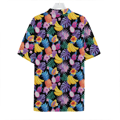 Tropical Palm And Hawaiian Fruits Print Hawaiian Shirt