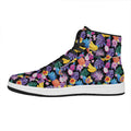 Tropical Palm And Hawaiian Fruits Print High Top Leather Sneakers