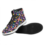 Tropical Palm And Hawaiian Fruits Print High Top Leather Sneakers