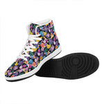 Tropical Palm And Hawaiian Fruits Print High Top Leather Sneakers