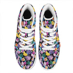 Tropical Palm And Hawaiian Fruits Print High Top Leather Sneakers