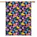 Tropical Palm And Hawaiian Fruits Print House Flag