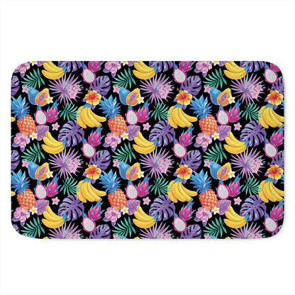 Tropical Palm And Hawaiian Fruits Print Indoor Door Mat