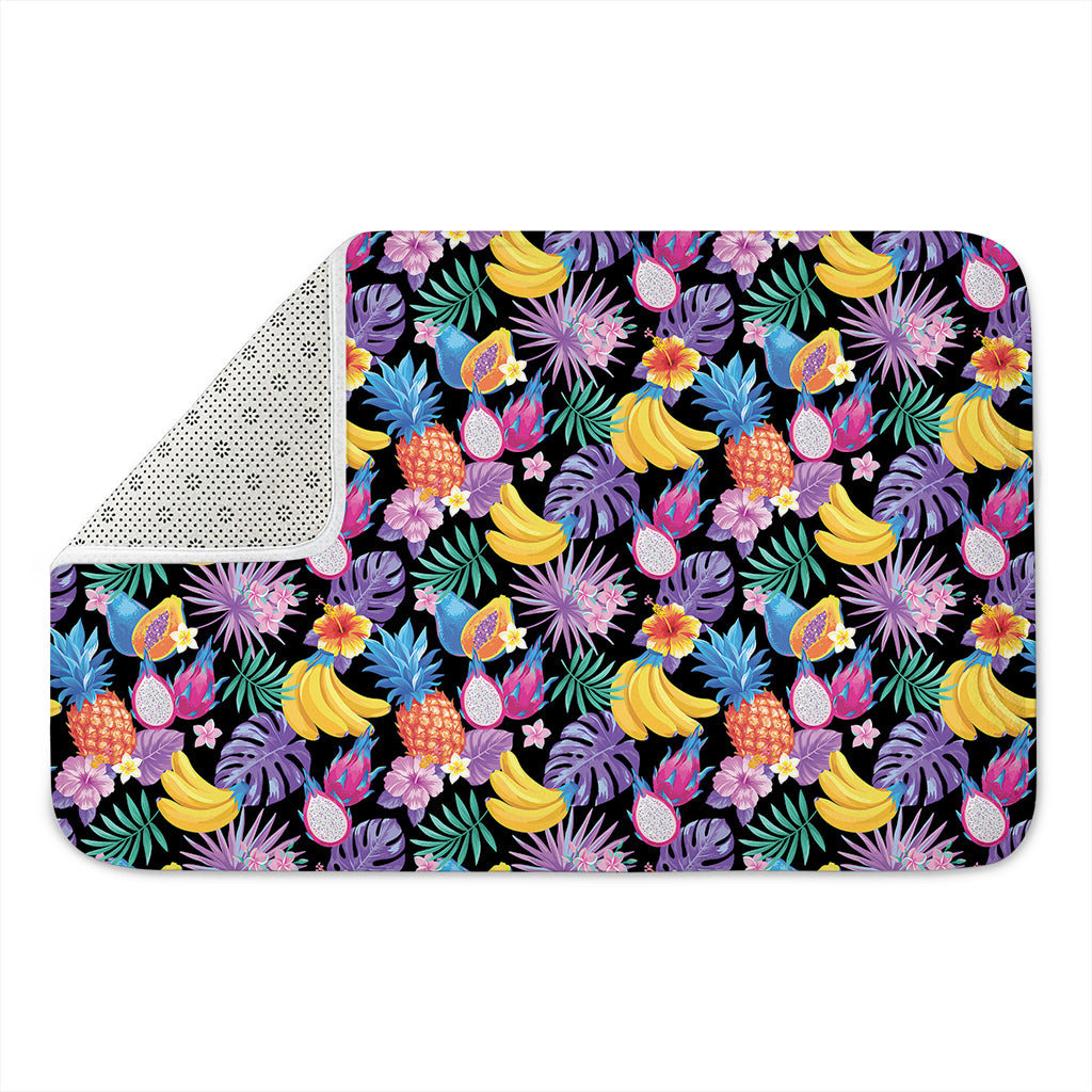 Tropical Palm And Hawaiian Fruits Print Indoor Door Mat