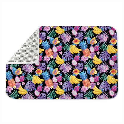 Tropical Palm And Hawaiian Fruits Print Indoor Door Mat