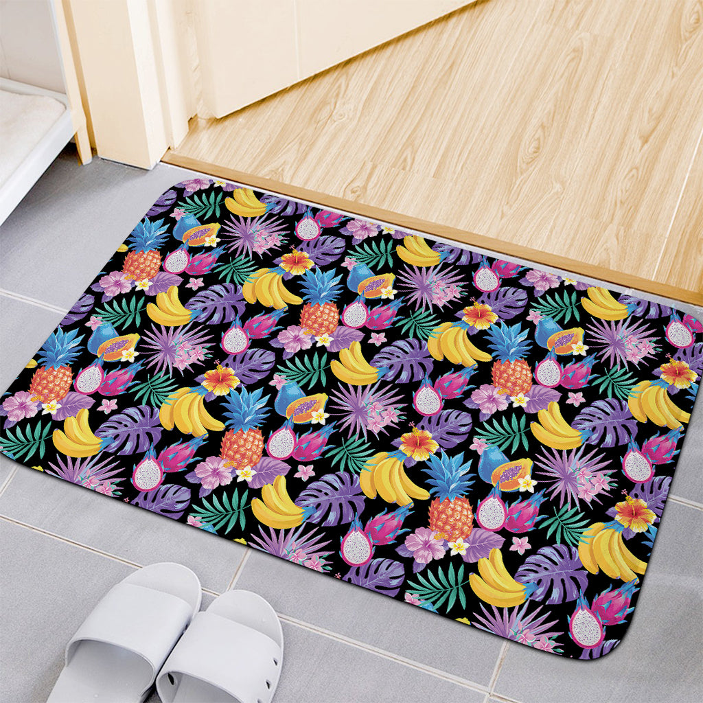 Tropical Palm And Hawaiian Fruits Print Indoor Door Mat