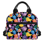 Tropical Palm And Hawaiian Fruits Print Insulated Lunch Bag