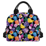 Tropical Palm And Hawaiian Fruits Print Insulated Lunch Bag