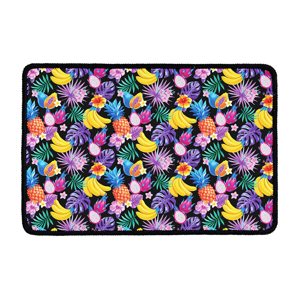 Tropical Palm And Hawaiian Fruits Print Kitchen Mat