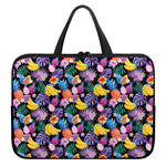 Tropical Palm And Hawaiian Fruits Print Laptop Sleeve With Handle