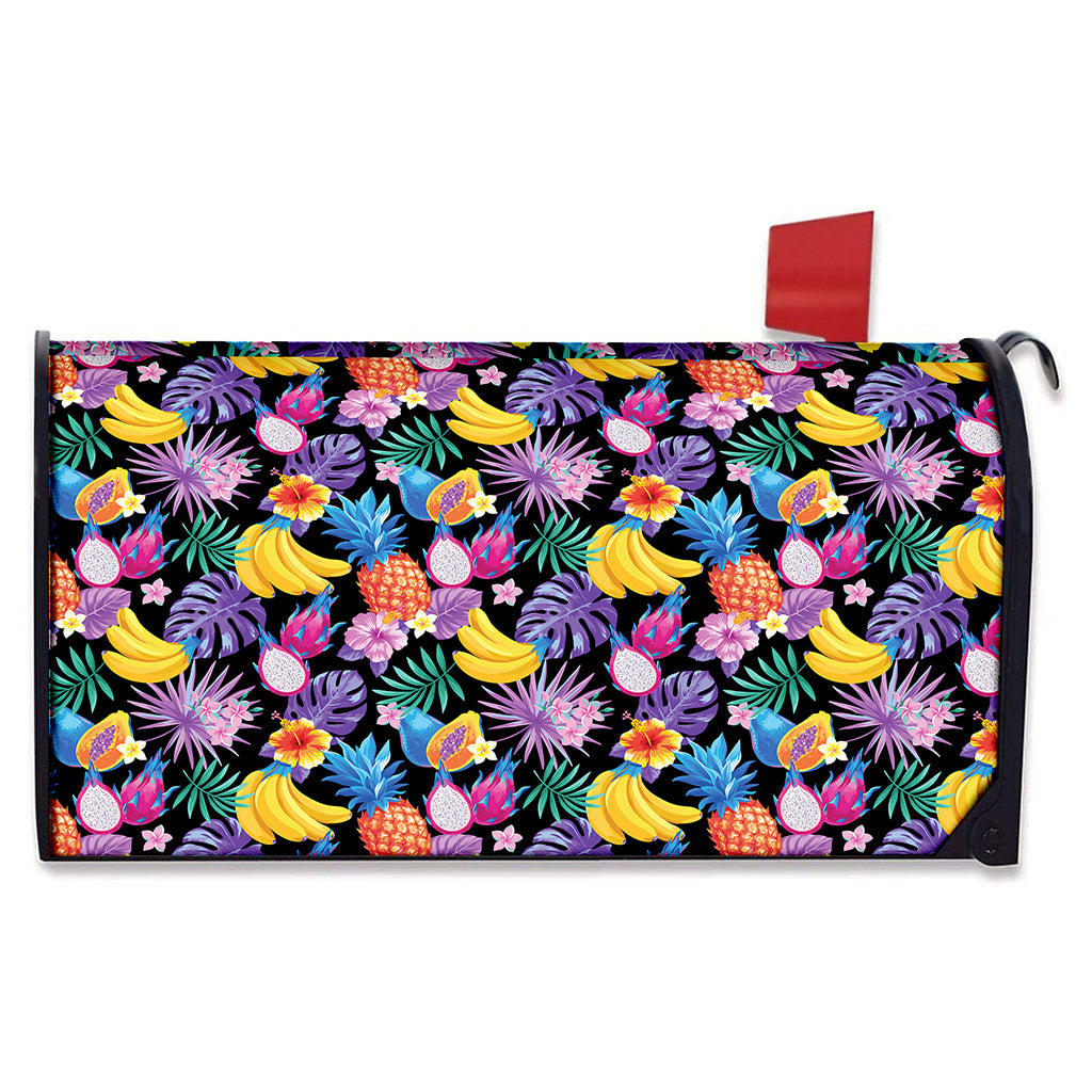 Tropical Palm And Hawaiian Fruits Print Mailbox Cover