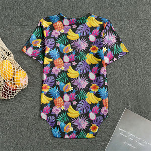 Tropical Palm And Hawaiian Fruits Print Men's Bodysuit