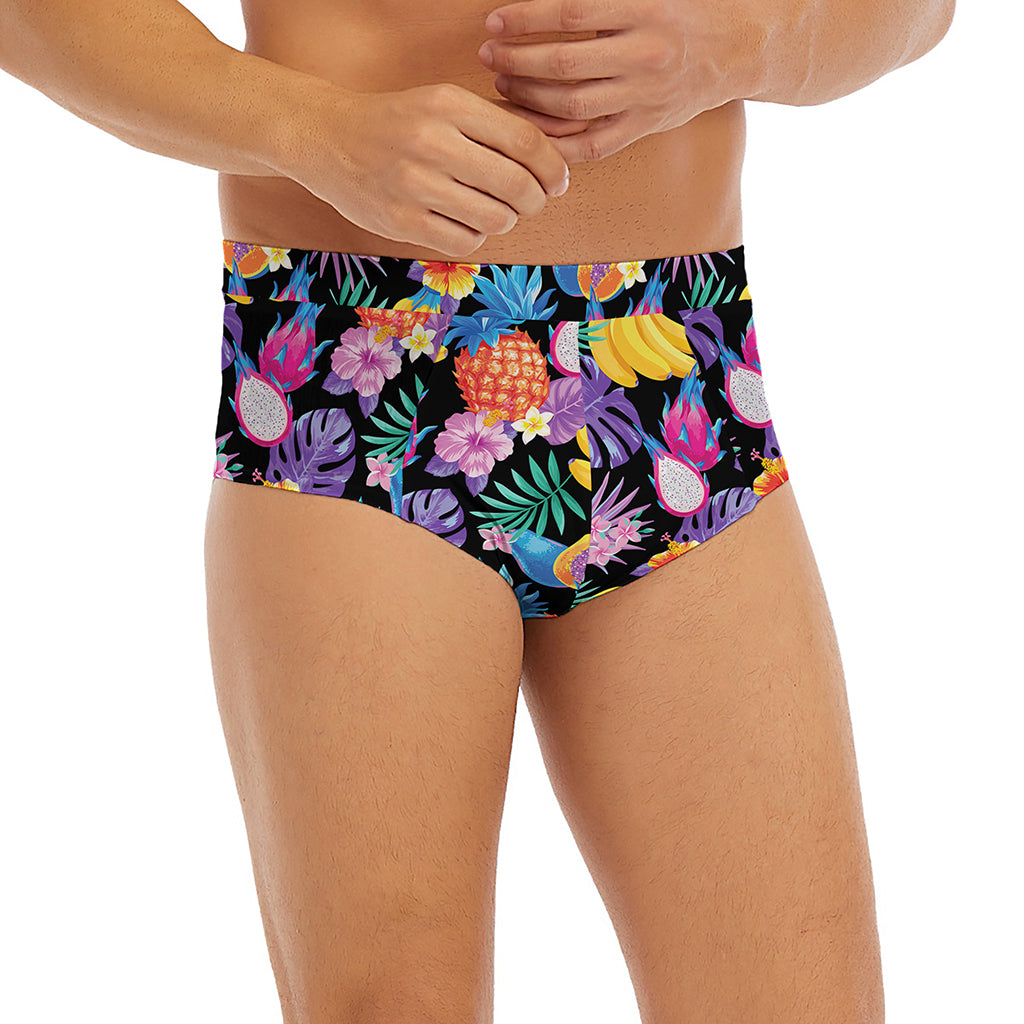 Tropical Palm And Hawaiian Fruits Print Men's Briefs