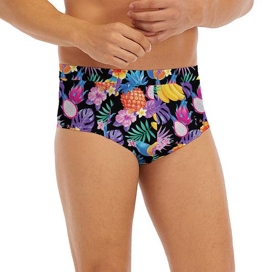 Tropical Palm And Hawaiian Fruits Print Men's Briefs
