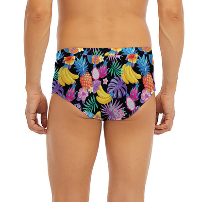 Tropical Palm And Hawaiian Fruits Print Men's Briefs