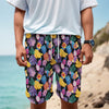 Tropical Palm And Hawaiian Fruits Print Men's Cargo Shorts