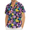 Tropical Palm And Hawaiian Fruits Print Men's Deep V-Neck Shirt