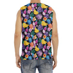 Tropical Palm And Hawaiian Fruits Print Men's Fitness Tank Top