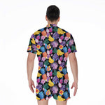 Tropical Palm And Hawaiian Fruits Print Men's Rompers
