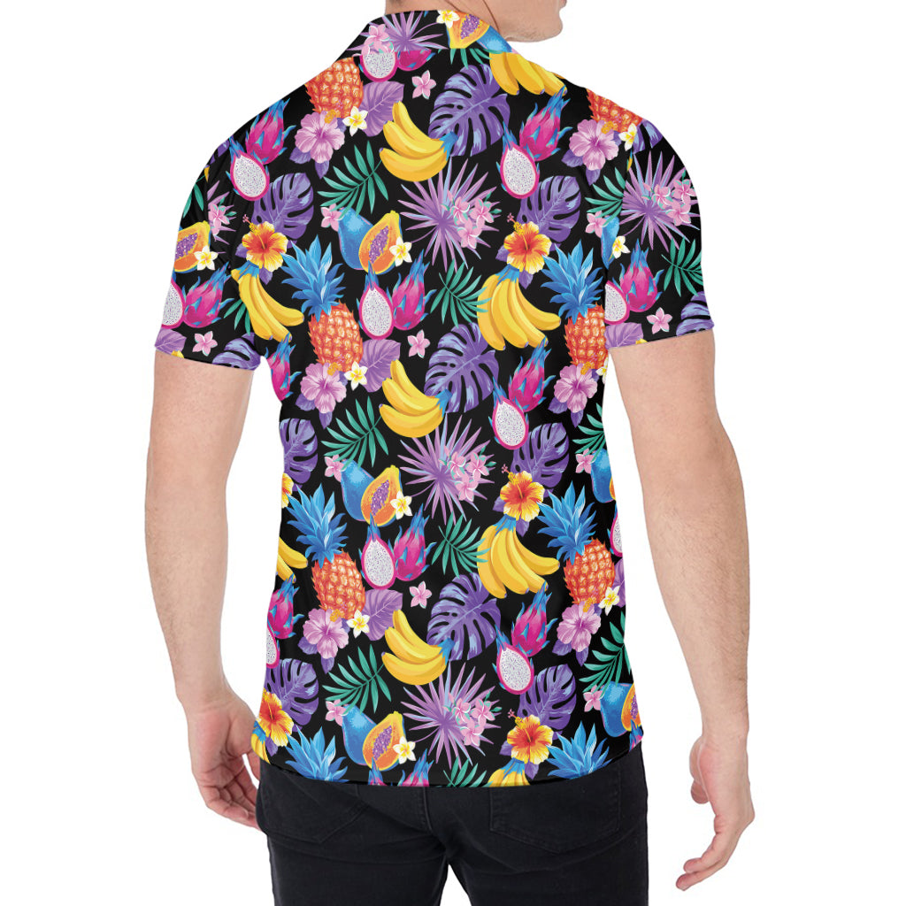 Tropical Palm And Hawaiian Fruits Print Men's Shirt