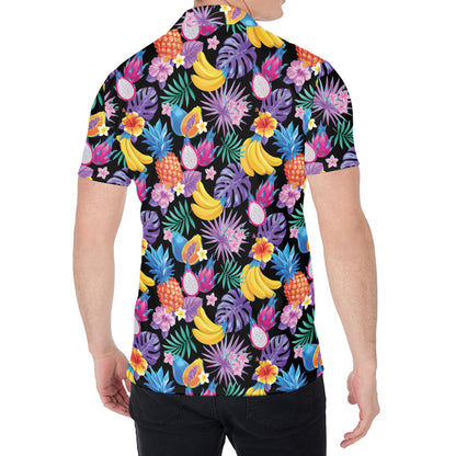 Tropical Palm And Hawaiian Fruits Print Men's Shirt