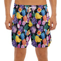 Tropical Palm And Hawaiian Fruits Print Men's Split Running Shorts