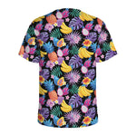 Tropical Palm And Hawaiian Fruits Print Men's Sports T-Shirt