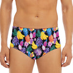 Tropical Palm And Hawaiian Fruits Print Men's Triangle Swim Briefs