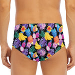 Tropical Palm And Hawaiian Fruits Print Men's Triangle Swim Briefs