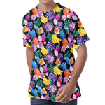 Tropical Palm And Hawaiian Fruits Print Men's Velvet T-Shirt