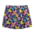 Tropical Palm And Hawaiian Fruits Print Mesh Shorts