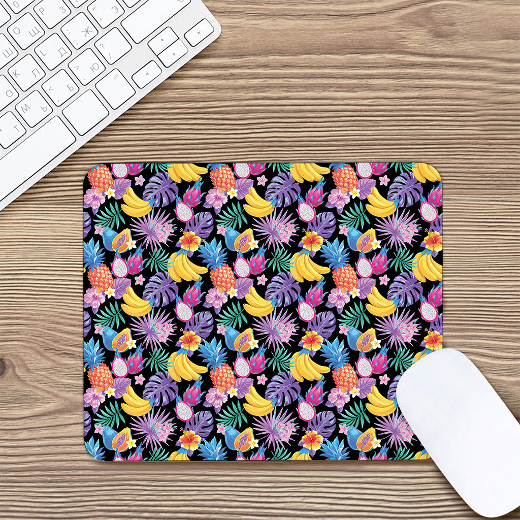Tropical Palm And Hawaiian Fruits Print Mouse Pad