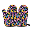 Tropical Palm And Hawaiian Fruits Print Oven Mitts