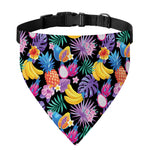 Tropical Palm And Hawaiian Fruits Print Over The Collar Dog Bandana