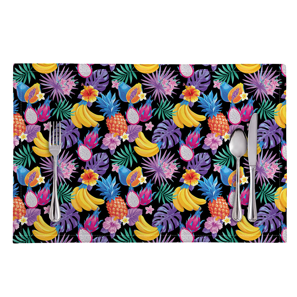 Tropical Palm And Hawaiian Fruits Print Placemat