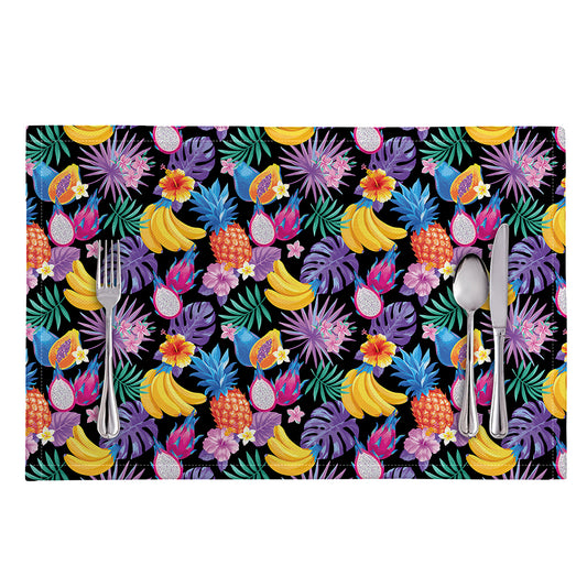 Tropical Palm And Hawaiian Fruits Print Placemat
