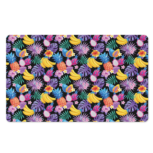 Tropical Palm And Hawaiian Fruits Print Polyester Doormat