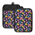 Tropical Palm And Hawaiian Fruits Print Pot Holders With Pocket