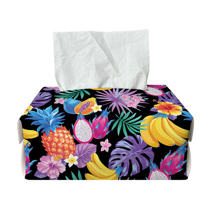 Tropical Palm And Hawaiian Fruits Print Rectangle Tissue Box Cover