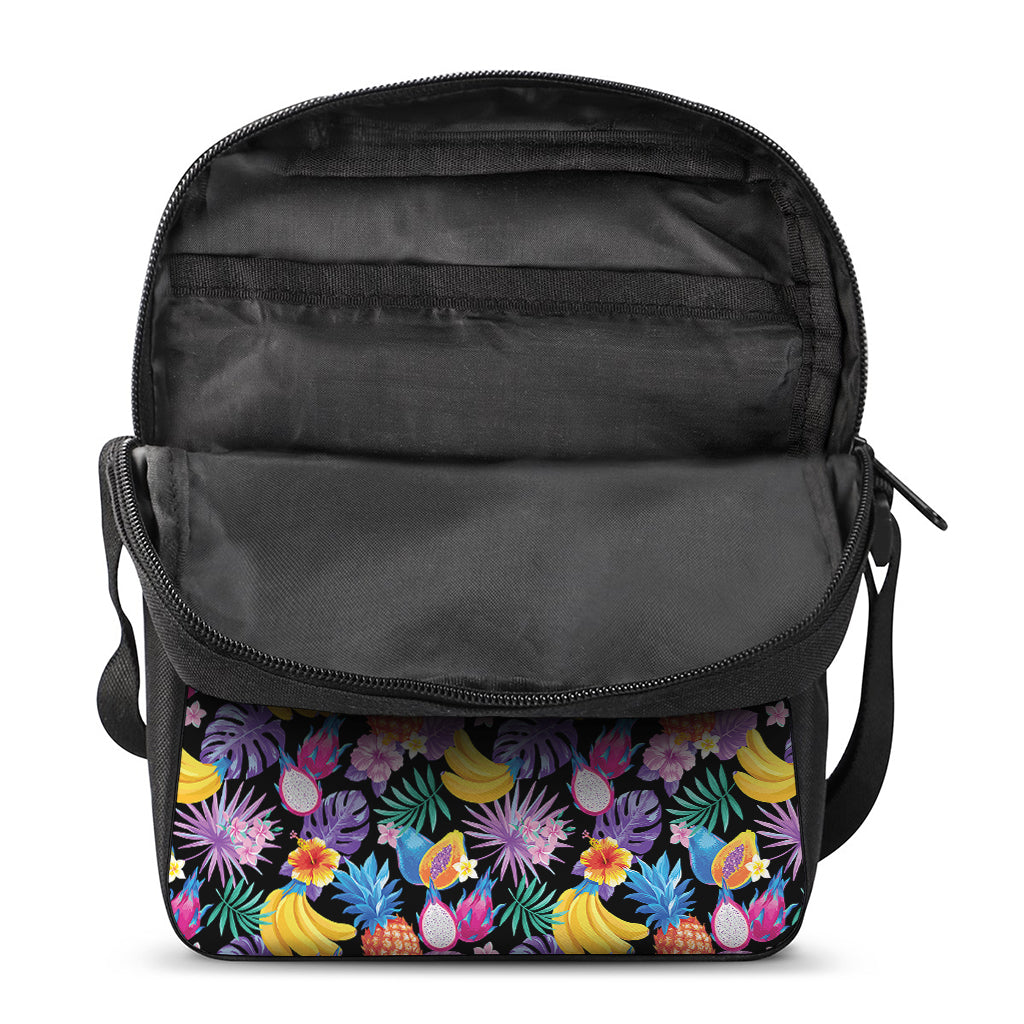 Tropical Palm And Hawaiian Fruits Print Rectangular Crossbody Bag