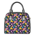 Tropical Palm And Hawaiian Fruits Print Shoulder Handbag
