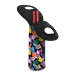 Tropical Palm And Hawaiian Fruits Print Single Neoprene Wine Tote