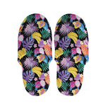 Tropical Palm And Hawaiian Fruits Print Slippers