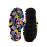 Tropical Palm And Hawaiian Fruits Print Slippers