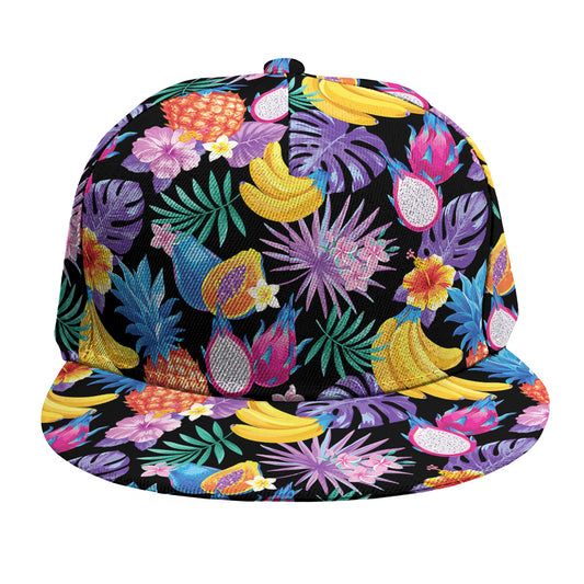 Tropical Palm And Hawaiian Fruits Print Snapback Cap