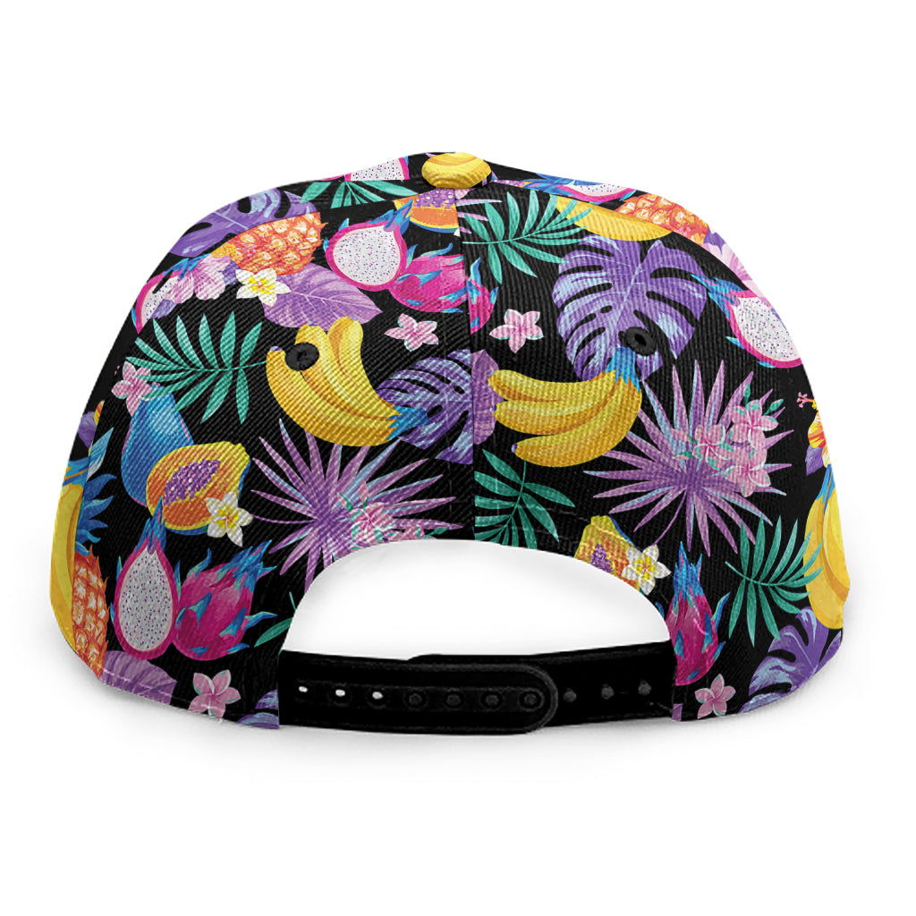 Tropical Palm And Hawaiian Fruits Print Snapback Cap