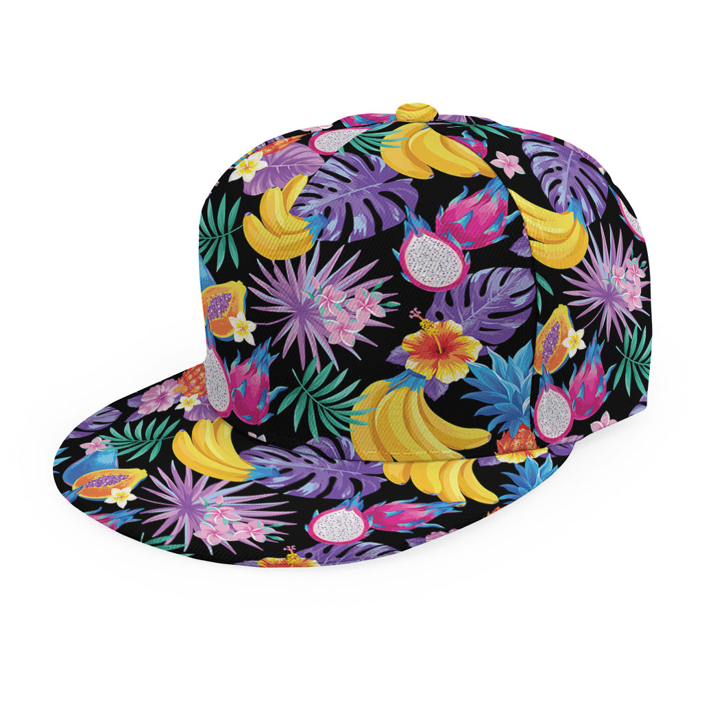 Tropical Palm And Hawaiian Fruits Print Snapback Cap