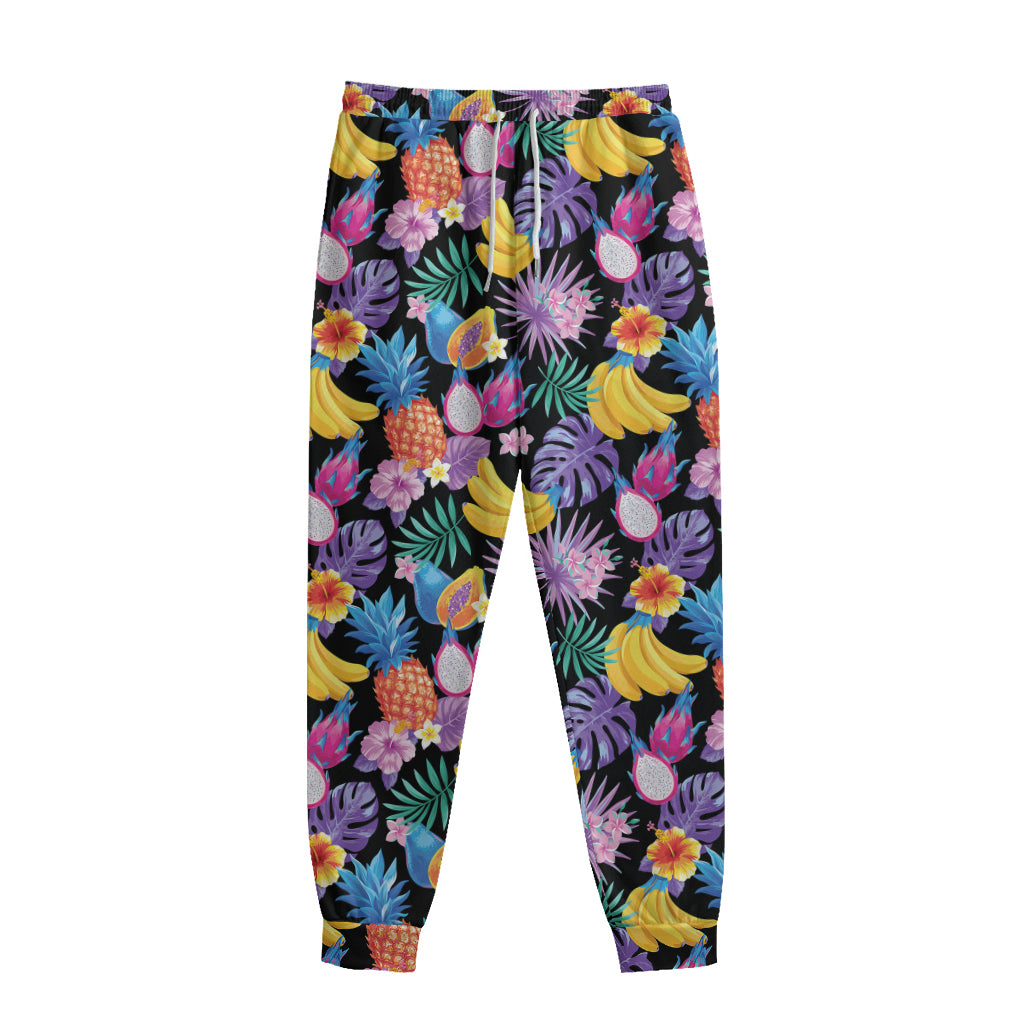 Tropical Palm And Hawaiian Fruits Print Sweatpants