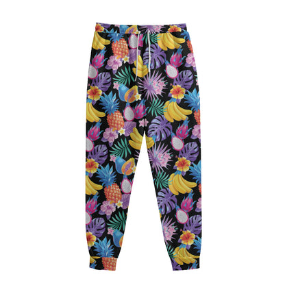 Tropical Palm And Hawaiian Fruits Print Sweatpants